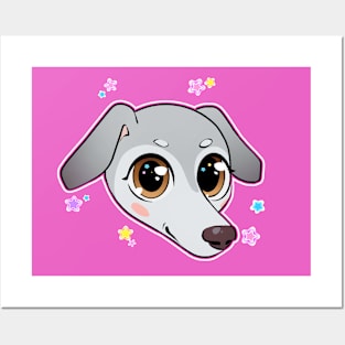 Cute Kawaii Whippet Posters and Art